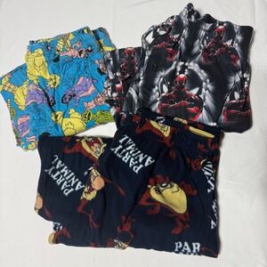 Lot of 3 Men's pajamas Pants size medium Sesame Street, Taz & Deadpool
